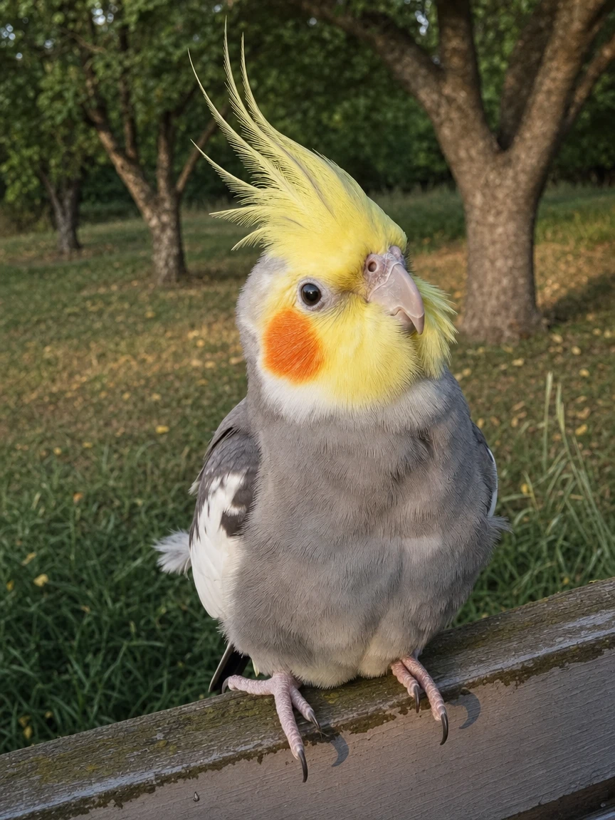 Mango's finished keepsake standing in an orchard