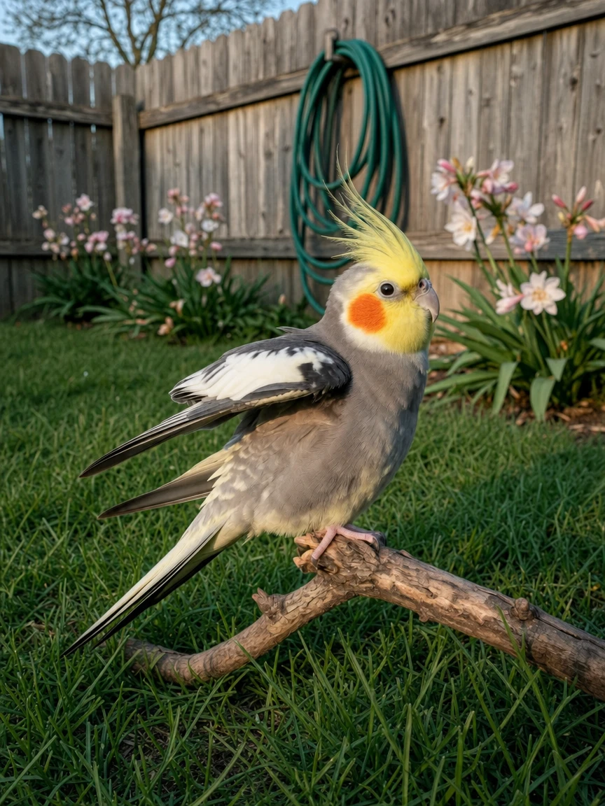 Mango's finished keepsake in a sunny backyard