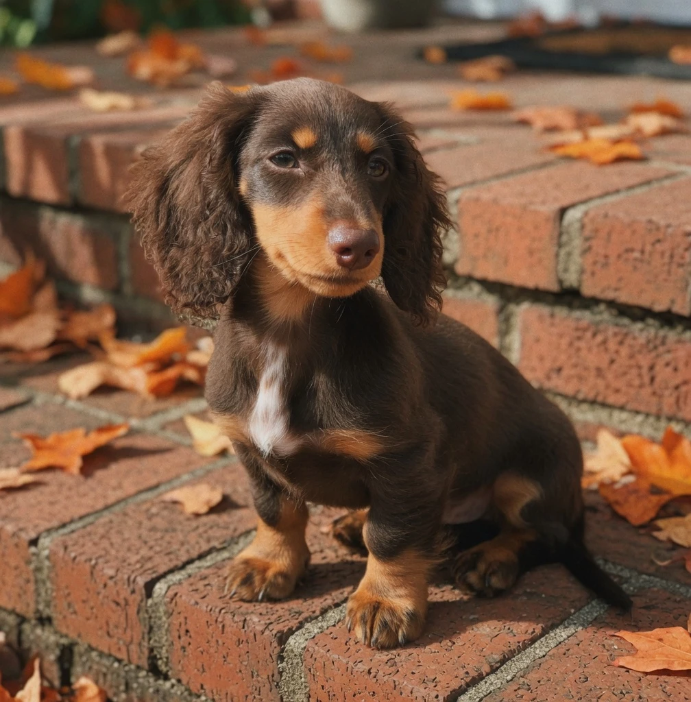 Otis in an ordinary photo on brick steps