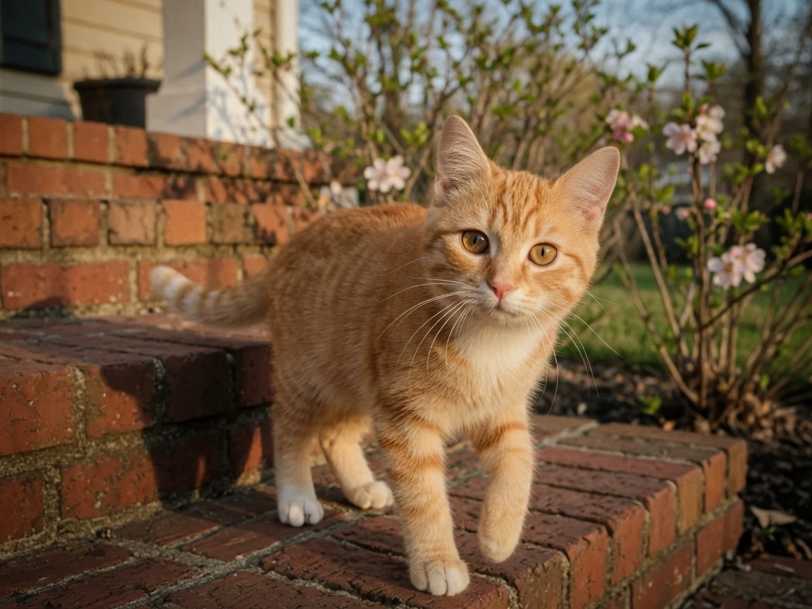 Rusty's own photo on brick front steps