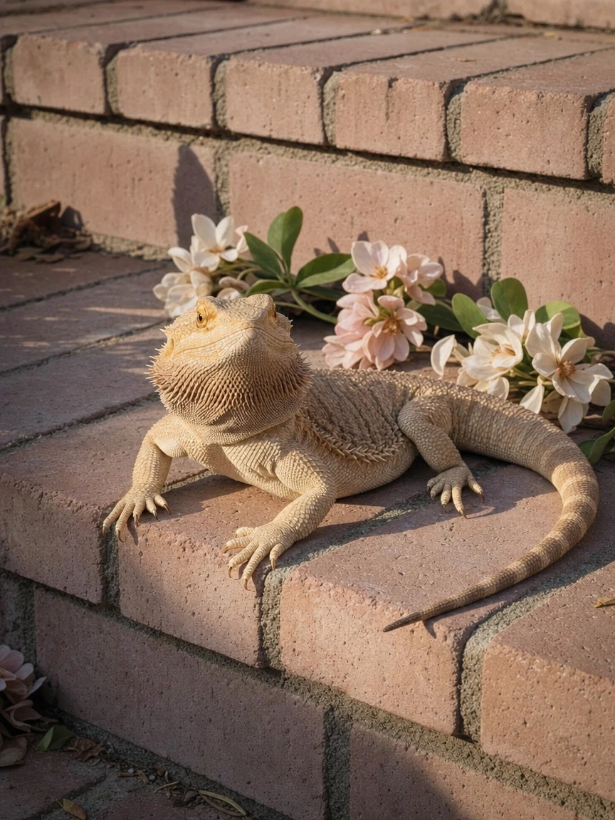 Ziggy's finished keepsake resting on brick steps